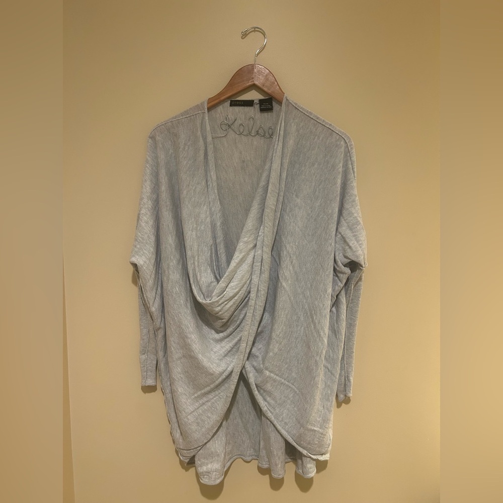 Press Brand Gray Draped Long Sleeve Size M